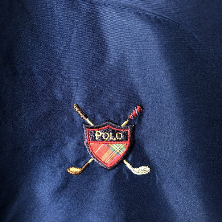 Ralph Lauren POLO GOLF Warm-up pullover for men, size M polyester navy blue type Vintage Second Hand