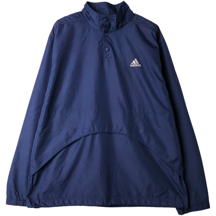 90s-era Adidas Half-Snap Warm-Up Pullover, Men's Size S (approx.) polyester navy blue type Vintage Second Hand