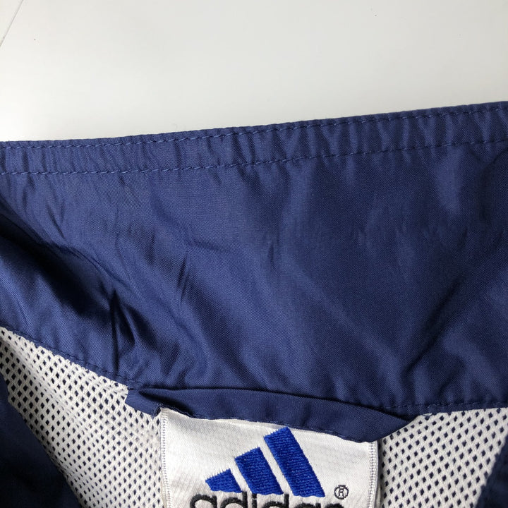 90s-era Adidas Half-Snap Warm-Up Pullover, Men's Size S (approx.) polyester navy blue type Vintage Second Hand