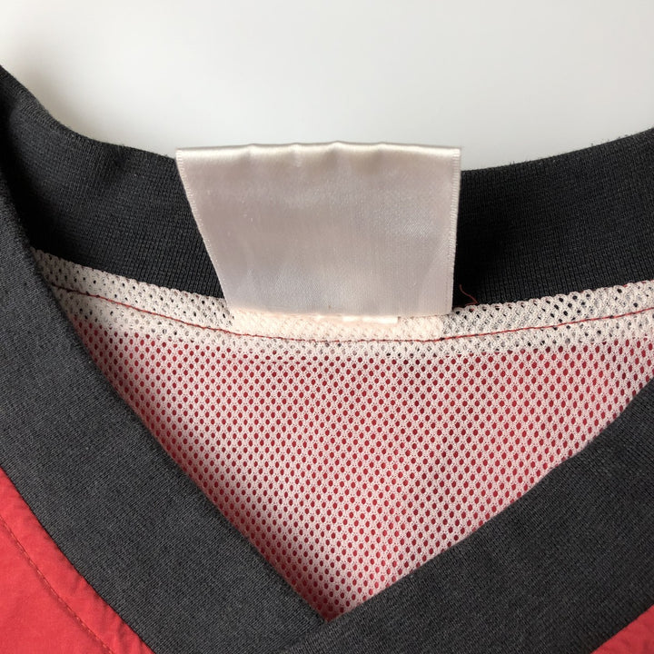 90s-era Adidas V-neck warm-up pullover, men's size L equivalent. unclear red type Vintage Second Hand
