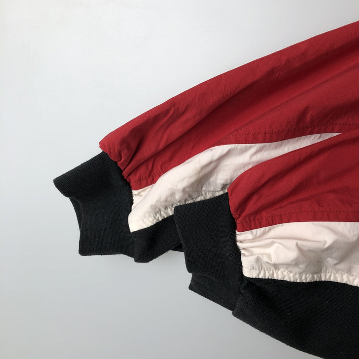 90s-era Adidas V-neck warm-up pullover, men's size L equivalent. unclear red type Vintage Second Hand