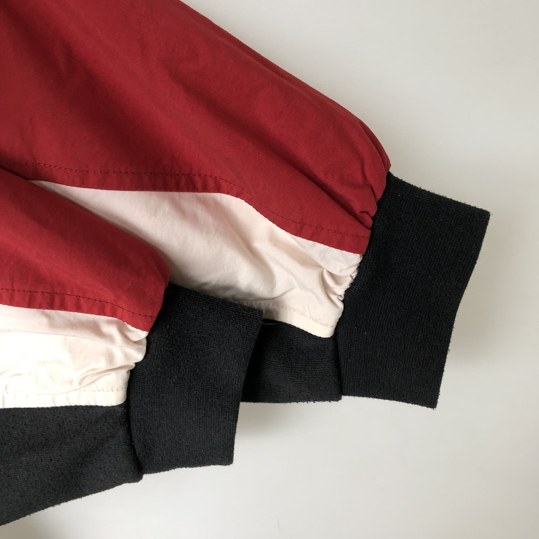 90s-era Adidas V-neck warm-up pullover, men's size L equivalent. unclear red type Vintage Second Hand