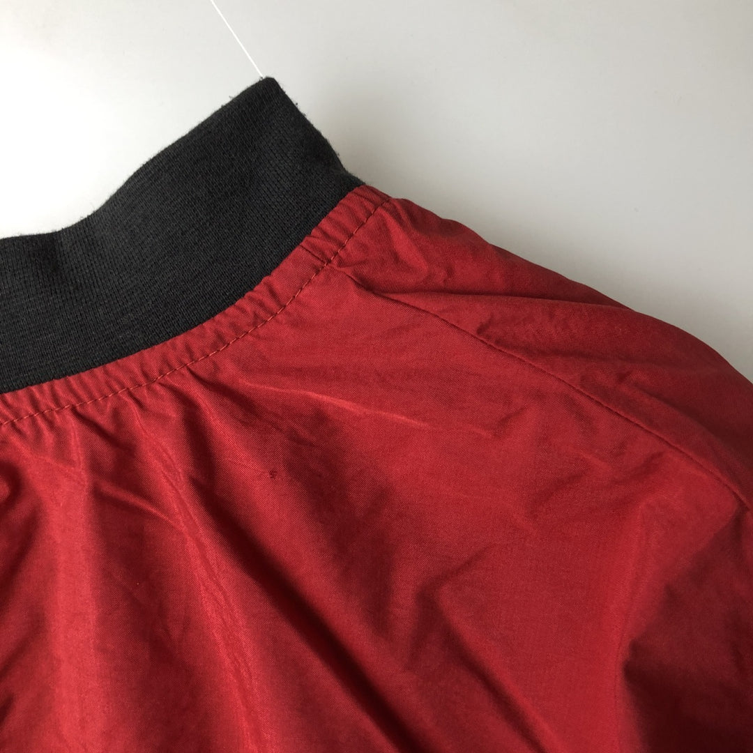 90s-era Adidas V-neck warm-up pullover, men's size L equivalent. unclear red type Vintage Second Hand