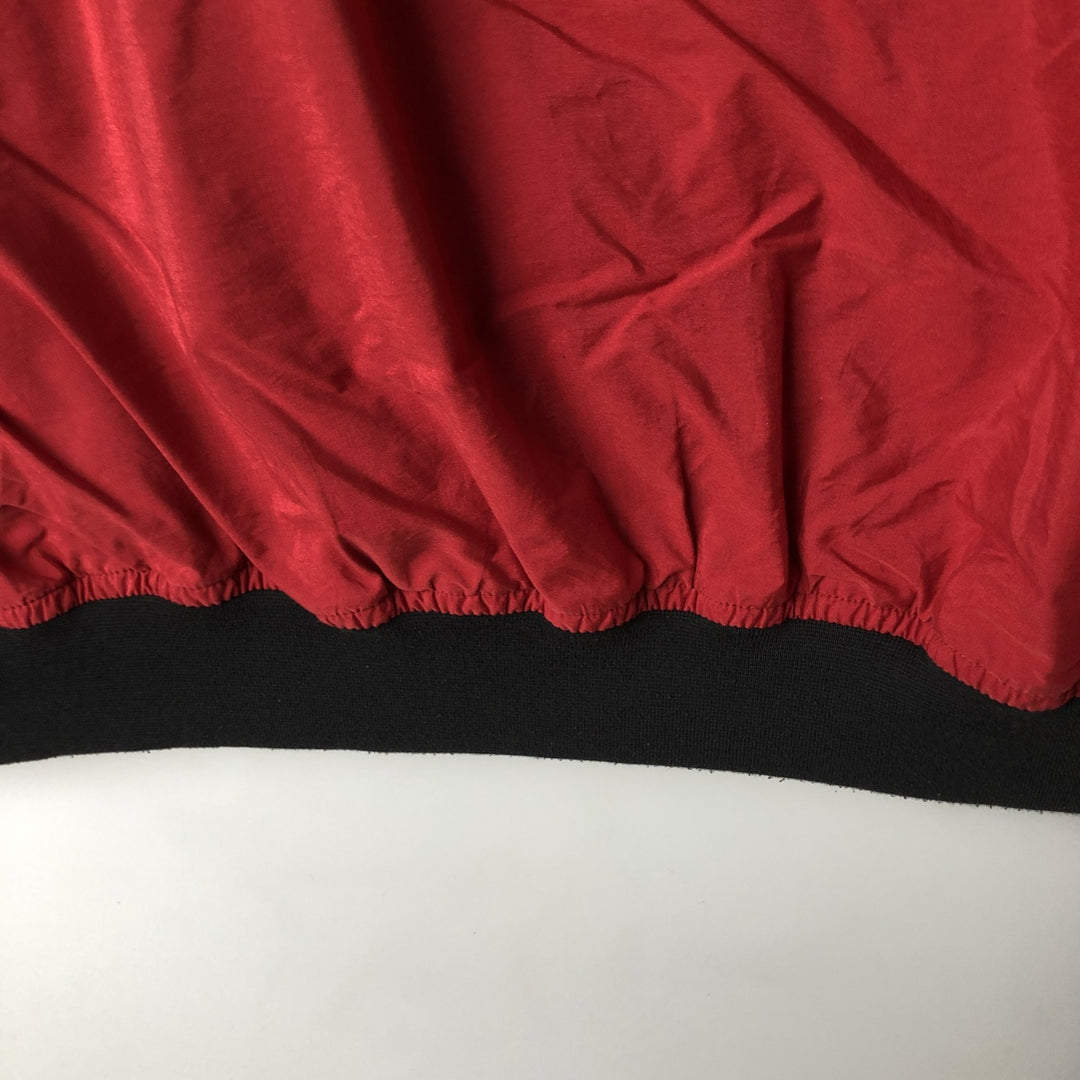 90s-era Adidas V-neck warm-up pullover, men's size L equivalent. unclear red type Vintage Second Hand