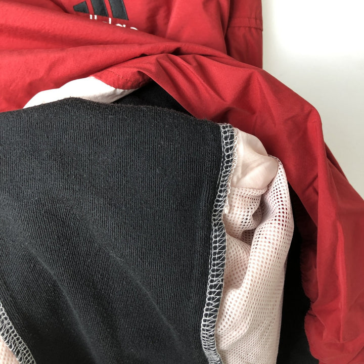 90s-era Adidas V-neck warm-up pullover, men's size L equivalent. unclear red type Vintage Second Hand
