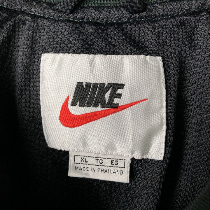 90'S Nike V-neck nylon pullover, men's XL size, vintage Nylon Green type dark green Vintage Second Hand