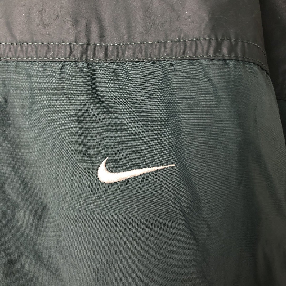 90'S Nike V-neck nylon pullover, men's XL size, vintage Nylon Green type dark green Vintage Second Hand