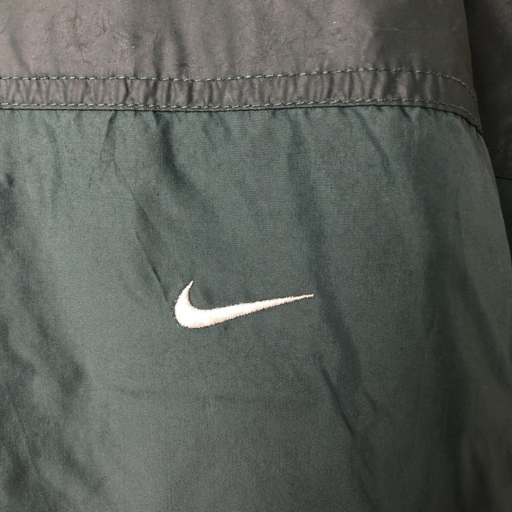 90'S Nike V-neck nylon pullover, men's XL size, vintage Nylon Green type dark green Vintage Second Hand