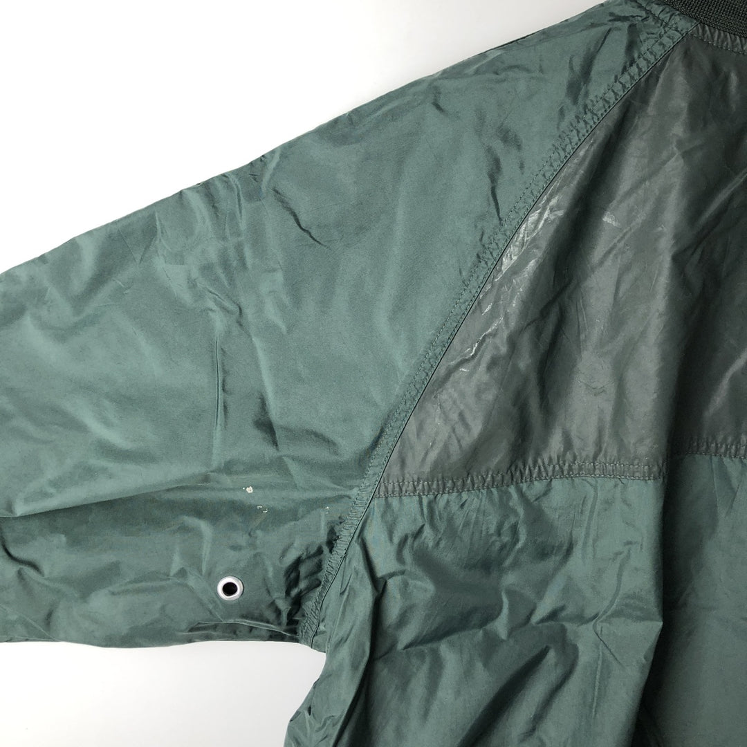 90'S Nike V-neck nylon pullover, men's XL size, vintage Nylon Green type dark green Vintage Second Hand