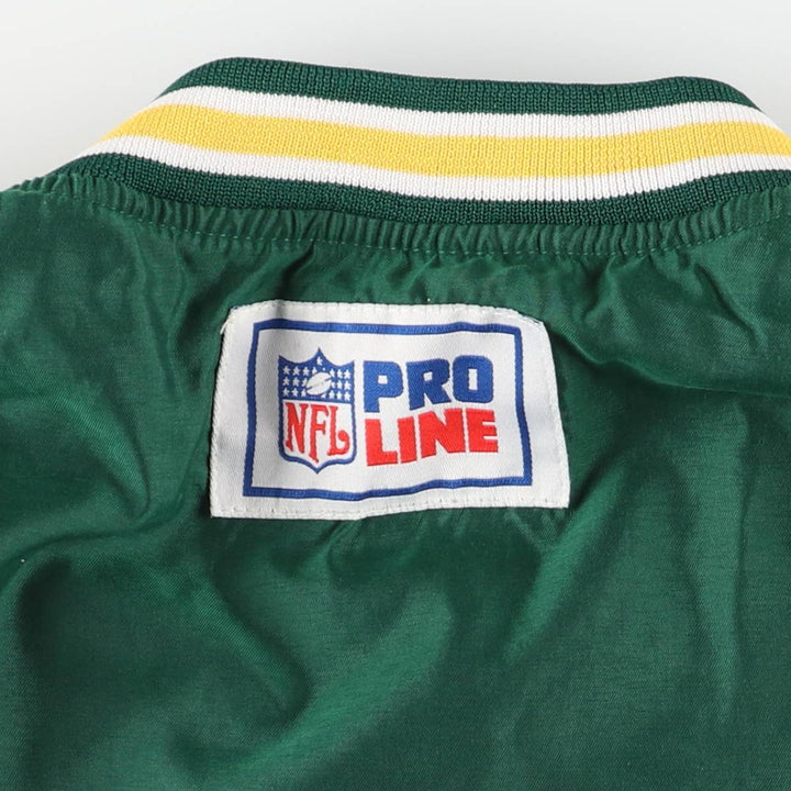 90'S Reebok NFL Green Bay Packers V-neck Warm-up Pullover (Men's XL equivalent) polyester green type Vintage Second Hand