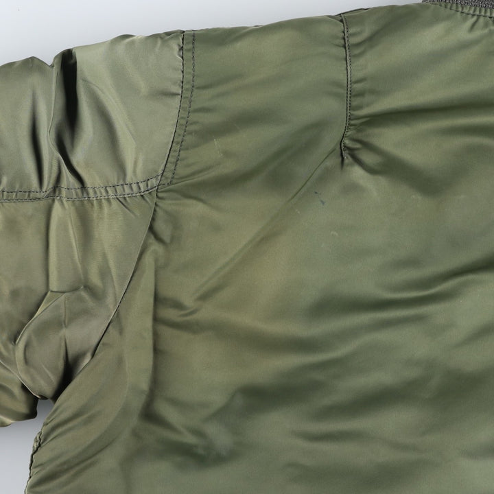 Civilian-made 1990'S Alpha Industries MA-1 type padded military flight jacket, made in the USA, men's size L equivalent, vintage. Nylon Khaki type Vintage Second Hand