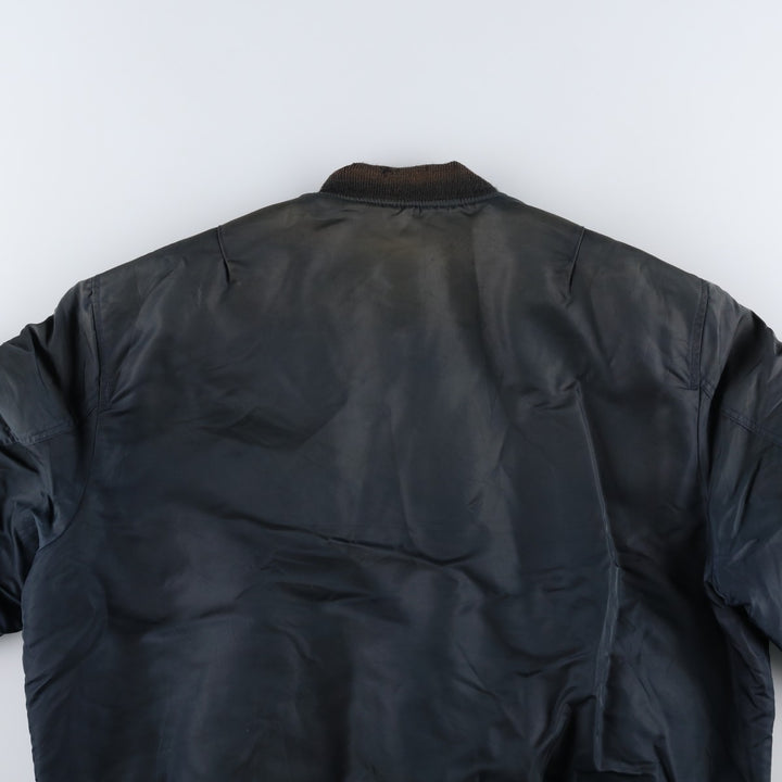 Civilian MA-1 type padded military flight jacket, made in the USA, size 50 (equivalent to men's XXL). Nylon navy blue type Vintage Second Hand