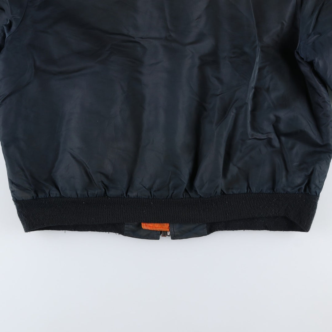 Civilian MA-1 type padded military flight jacket, made in the USA, size 50 (equivalent to men's XXL). Nylon navy blue type Vintage Second Hand