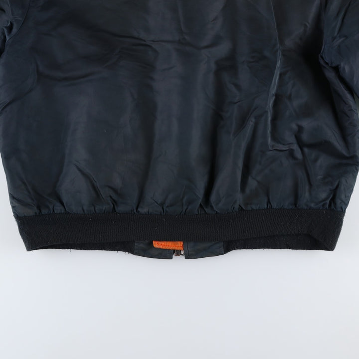 Civilian MA-1 type padded military flight jacket, made in the USA, size 50 (equivalent to men's XXL). Nylon navy blue type Vintage Second Hand