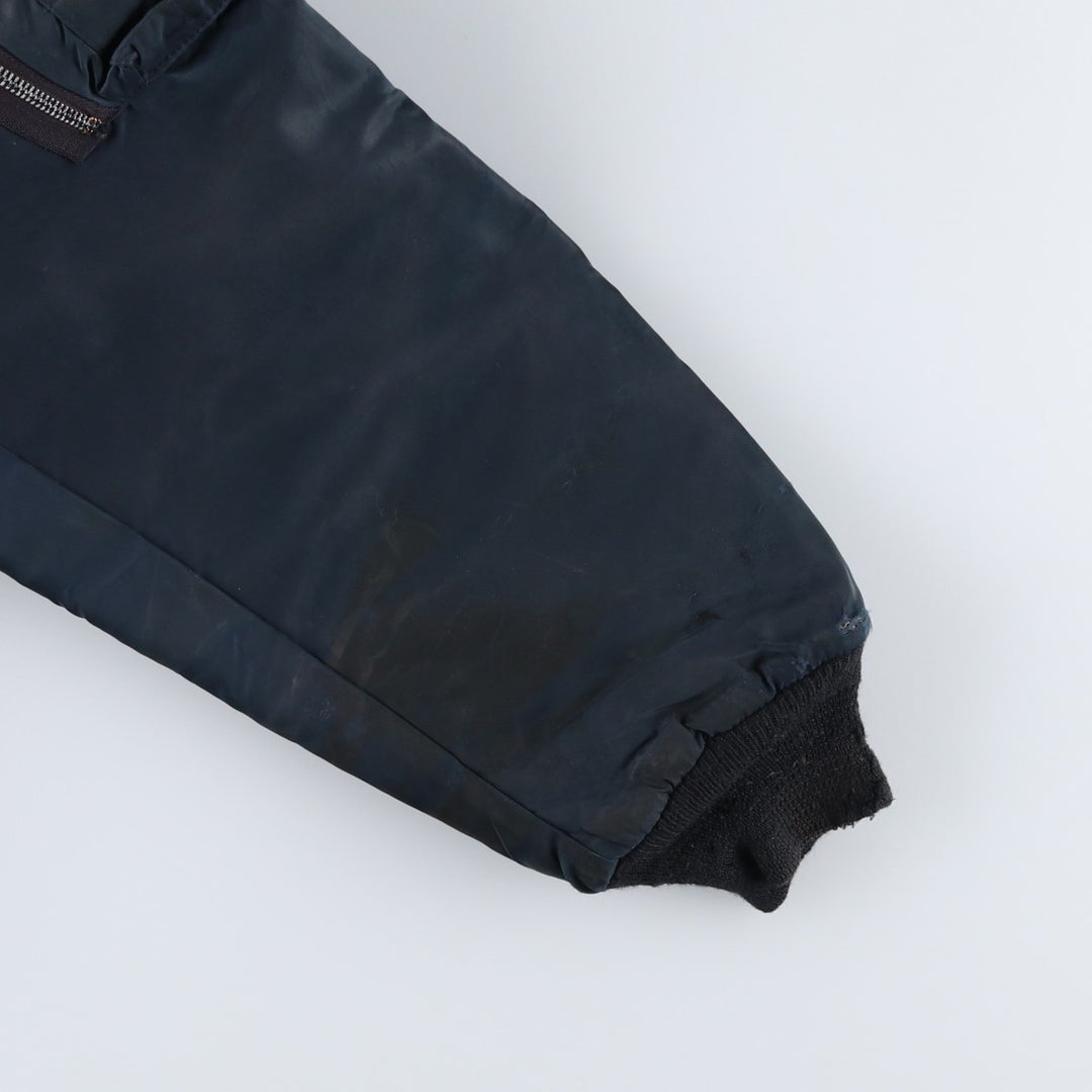 Civilian MA-1 type padded military flight jacket, made in the USA, size 50 (equivalent to men's XXL). Nylon navy blue type Vintage Second Hand