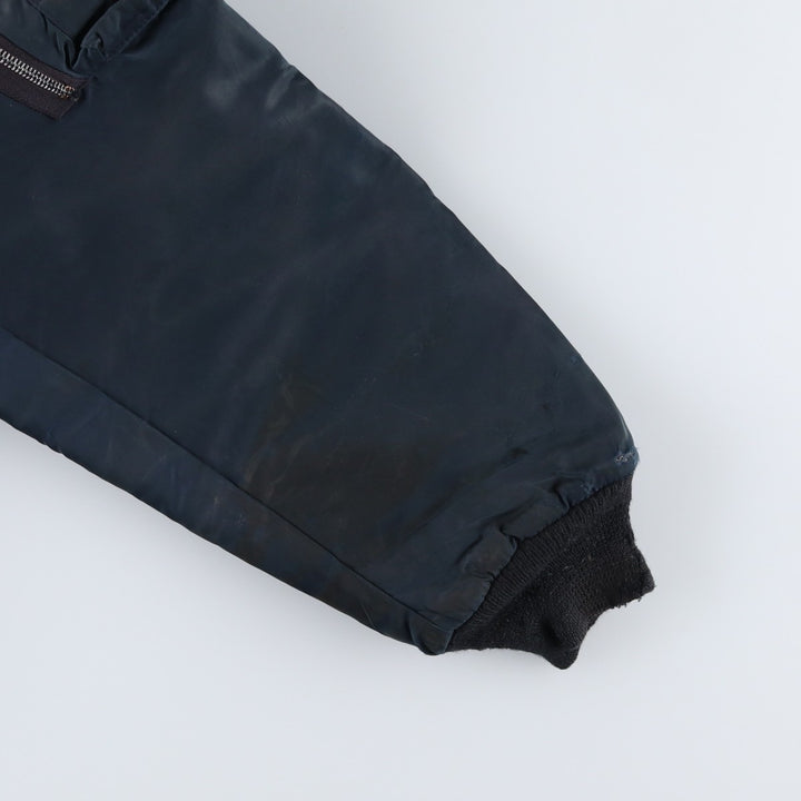 Civilian MA-1 type padded military flight jacket, made in the USA, size 50 (equivalent to men's XXL). Nylon navy blue type Vintage Second Hand
