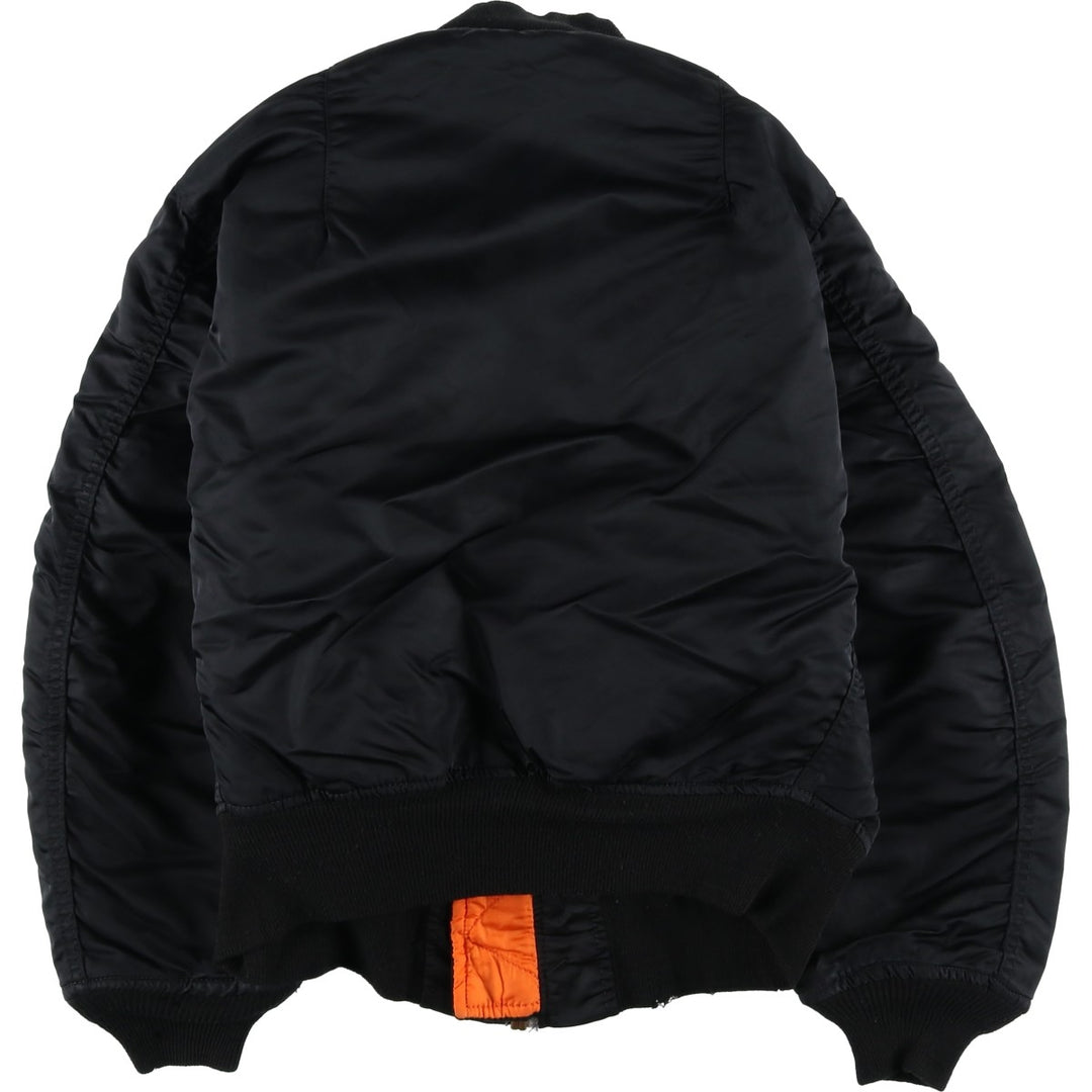 Civilian-made Alpha Industries MA-1 type padded military flight jacket, made in the USA, size SMALL (equivalent to men's S). Nylon black type Vintage Second Hand