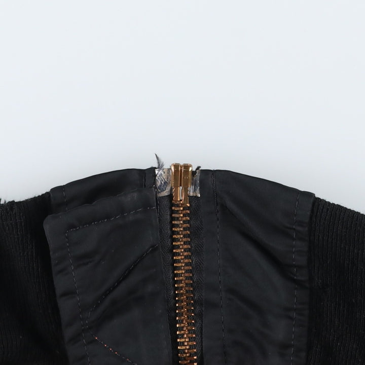 Civilian-made Alpha Industries MA-1 type padded military flight jacket, made in the USA, size SMALL (equivalent to men's S). Nylon black type Vintage Second Hand