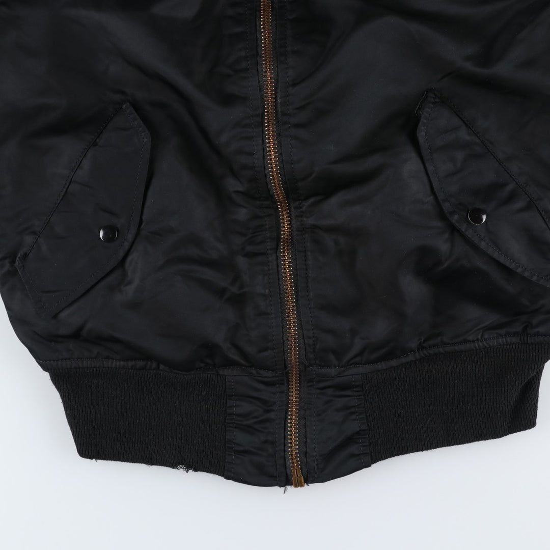 Civilian-made Alpha Industries MA-1 type padded military flight jacket, made in the USA, size SMALL (equivalent to men's S). Nylon black type Vintage Second Hand
