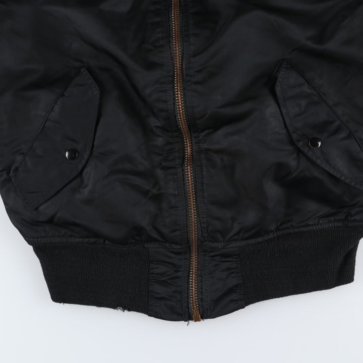 Civilian-made Alpha Industries MA-1 type padded military flight jacket, made in the USA, size SMALL (equivalent to men's S). Nylon black type Vintage Second Hand