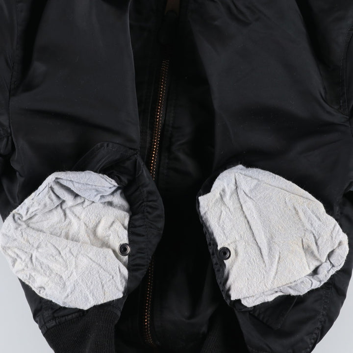 Civilian-made Alpha Industries MA-1 type padded military flight jacket, made in the USA, size SMALL (equivalent to men's S). Nylon black type Vintage Second Hand