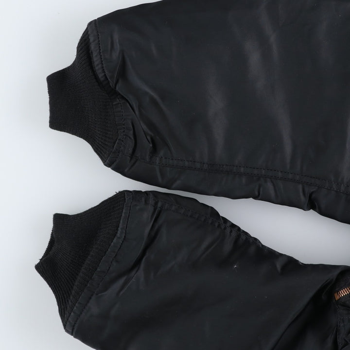 Civilian-made Alpha Industries MA-1 type padded military flight jacket, made in the USA, size SMALL (equivalent to men's S). Nylon black type Vintage Second Hand