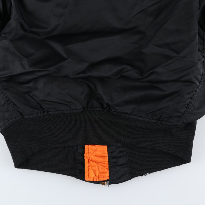 Civilian-made Alpha Industries MA-1 type padded military flight jacket, made in the USA, size SMALL (equivalent to men's S). Nylon black type Vintage Second Hand