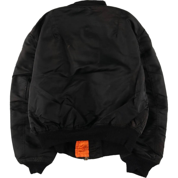 90'S civilian Alpha MA-1 style padded military flight jacket, made in the USA, men's size XL, vintage Nylon black type Vintage Second Hand