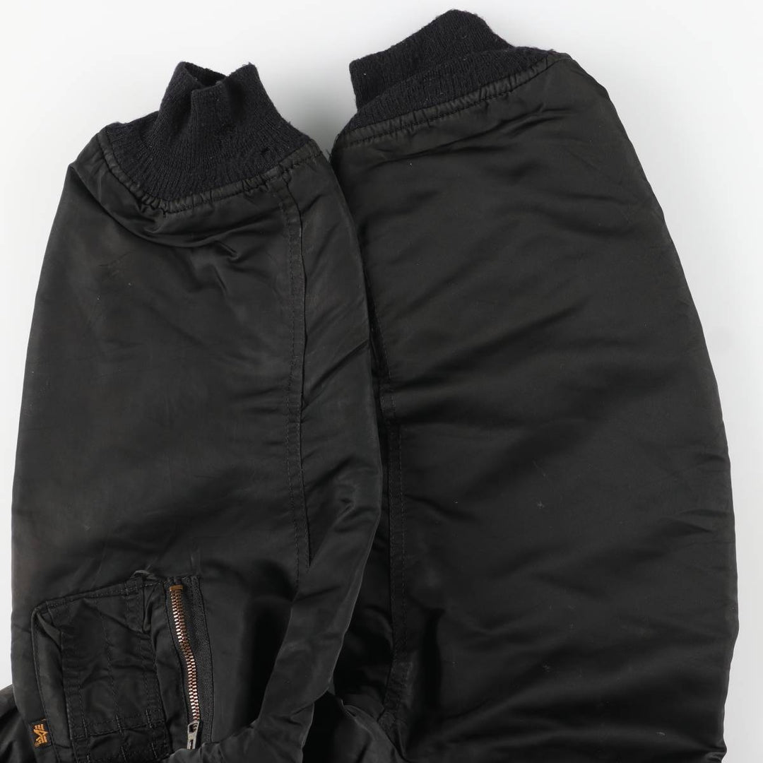 90'S civilian Alpha MA-1 style padded military flight jacket, made in the USA, men's size XL, vintage Nylon black type Vintage Second Hand