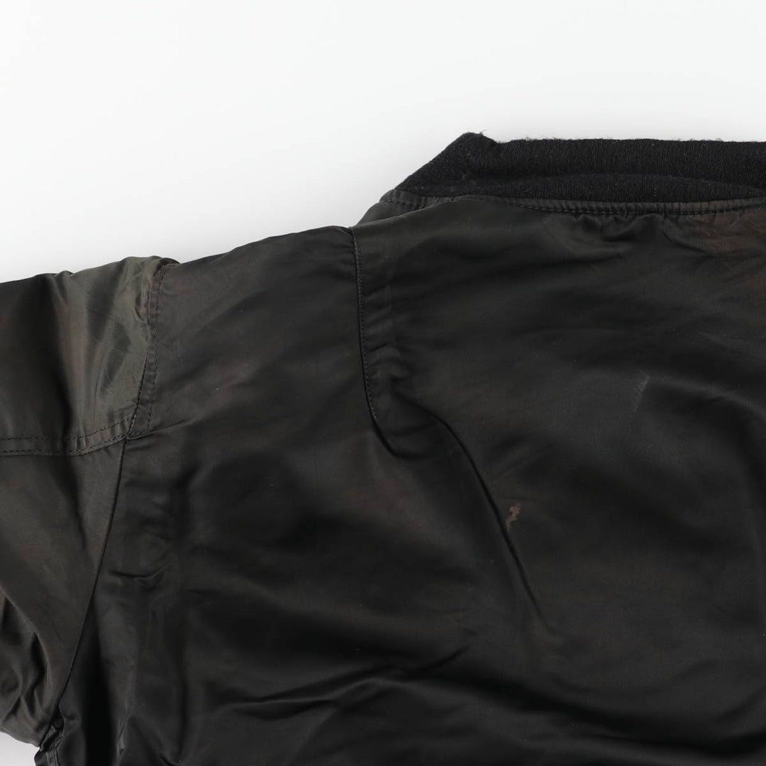 90'S civilian Alpha MA-1 style padded military flight jacket, made in the USA, men's size XL, vintage Nylon black type Vintage Second Hand