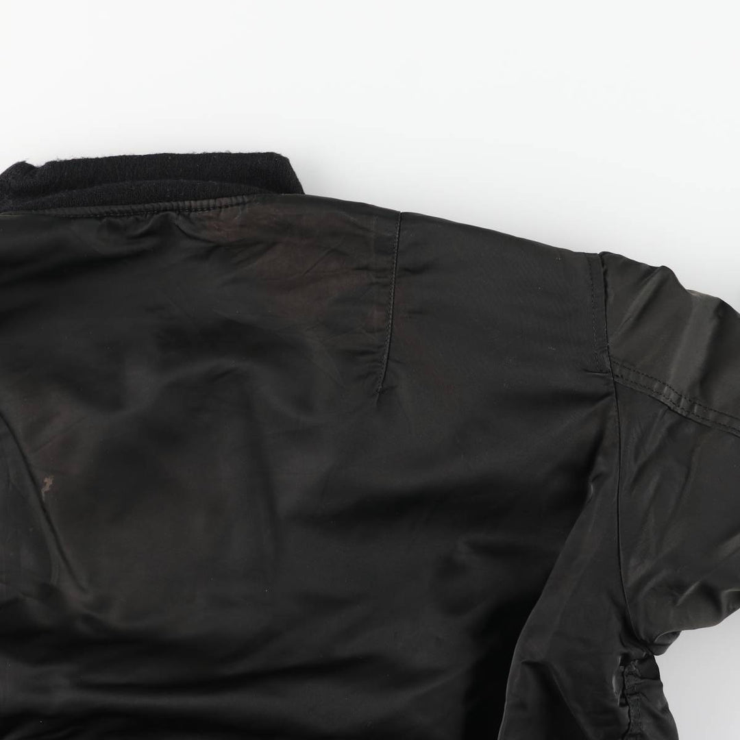 90'S civilian Alpha MA-1 style padded military flight jacket, made in the USA, men's size XL, vintage Nylon black type Vintage Second Hand