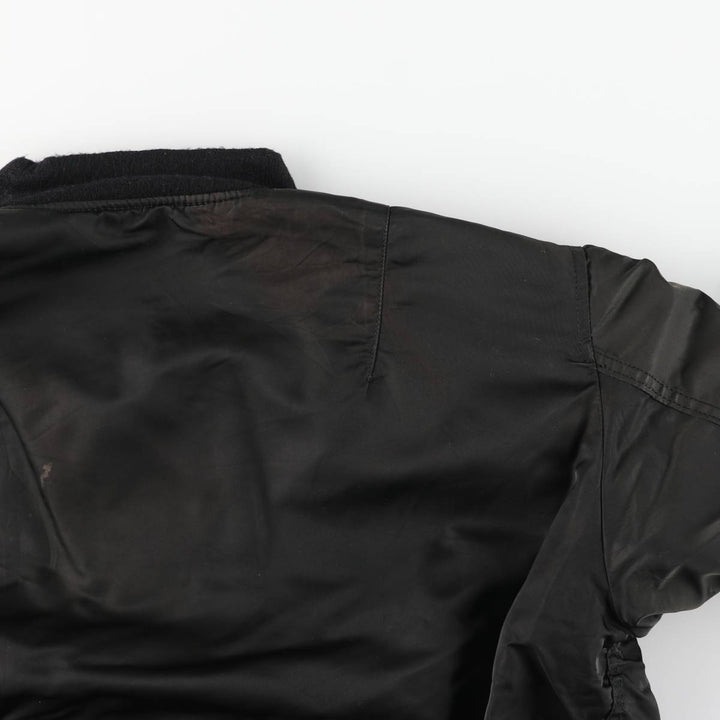90'S civilian Alpha MA-1 style padded military flight jacket, made in the USA, men's size XL, vintage Nylon black type Vintage Second Hand