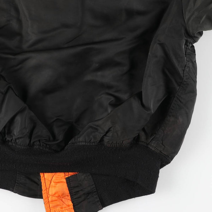90'S civilian Alpha MA-1 style padded military flight jacket, made in the USA, men's size XL, vintage Nylon black type Vintage Second Hand