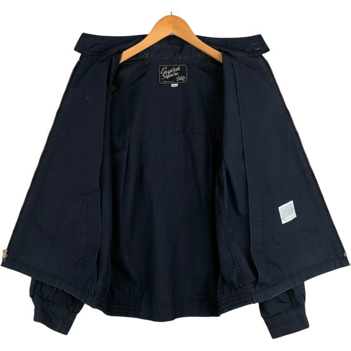 1970'S English Squire Harrington Jacket Swing Top, Made in USA, Men's Size L (Equivalent), Vintage polyester navy blue type Vintage Second Hand