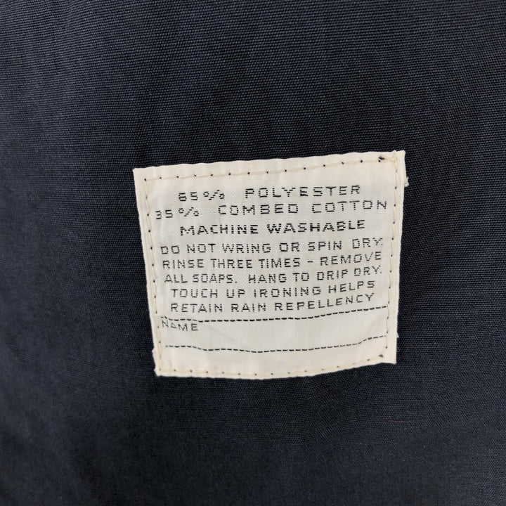 1970'S English Squire Harrington Jacket Swing Top, Made in USA, Men's Size L (Equivalent), Vintage polyester navy blue type Vintage Second Hand