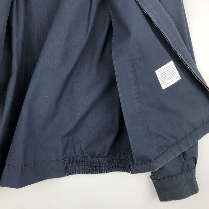 1970'S English Squire Harrington Jacket Swing Top, Made in USA, Men's Size L (Equivalent), Vintage polyester navy blue type Vintage Second Hand
