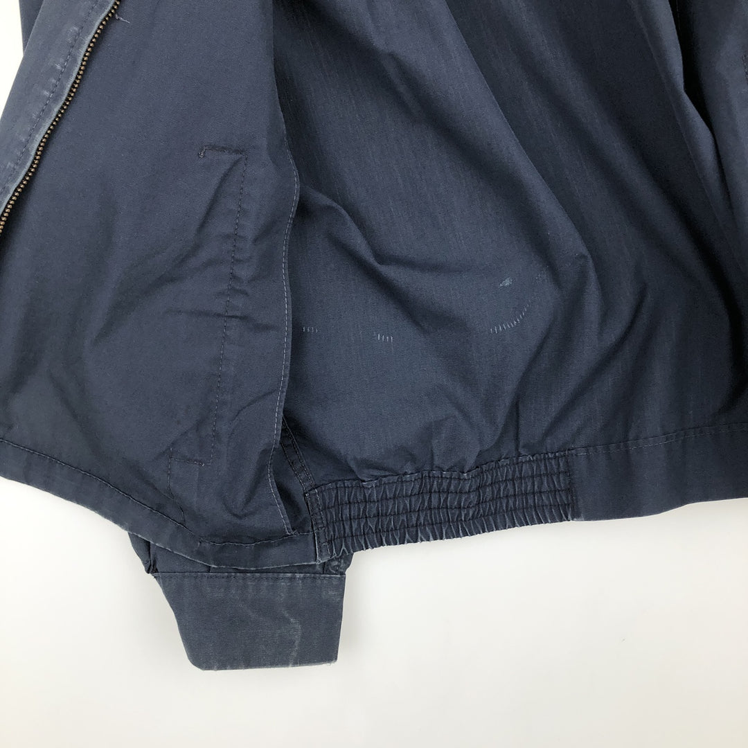 1970'S English Squire Harrington Jacket Swing Top, Made in USA, Men's Size L (Equivalent), Vintage polyester navy blue type Vintage Second Hand
