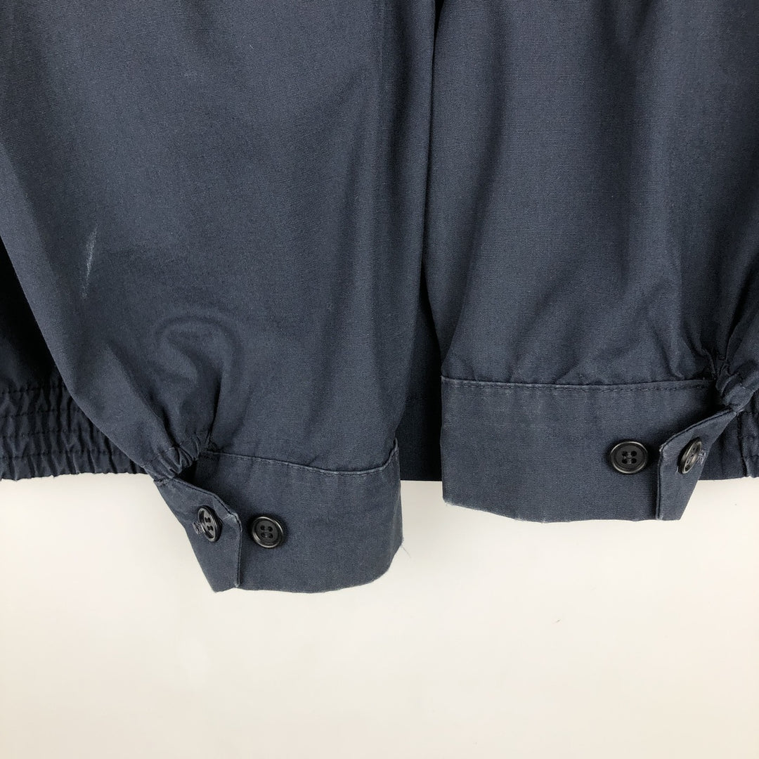 1970'S English Squire Harrington Jacket Swing Top, Made in USA, Men's Size L (Equivalent), Vintage polyester navy blue type Vintage Second Hand