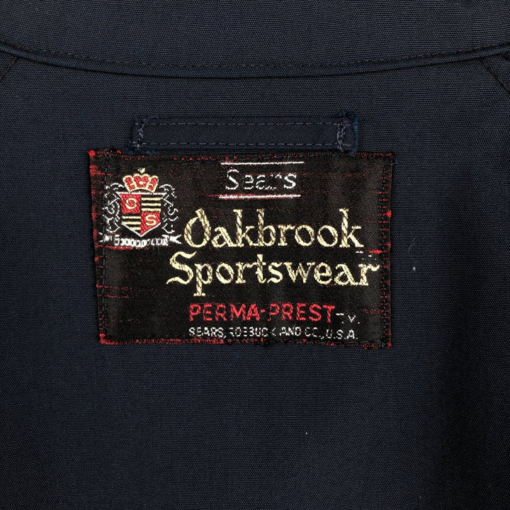 1960s-1970'S Sears Sportswear Perma-Presto Harrington Jacket Swing Top, Men's Size M (approx.), Vintage Dacron Polyester navy blue type Vintage Second Hand
