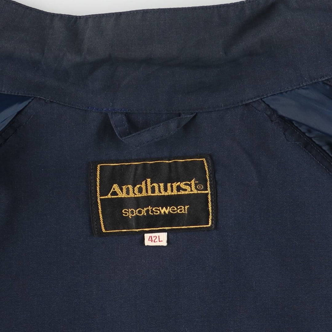 1960s-1970'S Andhurst Harrington Jacket Swing Top, Men's Size L (approx.) Dacron Polyester navy blue type Vintage Second Hand