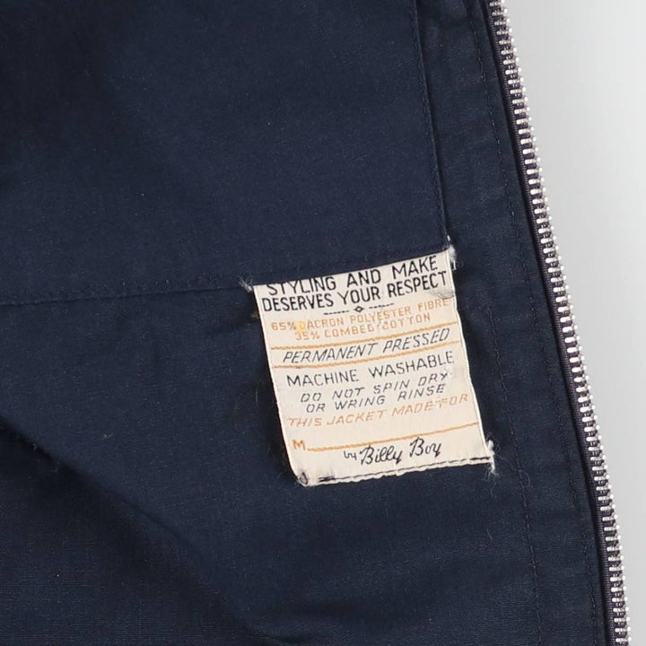 1960s-1970'S Andhurst Harrington Jacket Swing Top, Men's Size L (approx.) Dacron Polyester navy blue type Vintage Second Hand