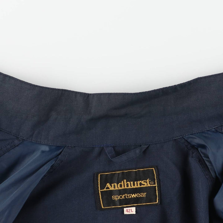 1960s-1970'S Andhurst Harrington Jacket Swing Top, Men's Size L (approx.) Dacron Polyester navy blue type Vintage Second Hand