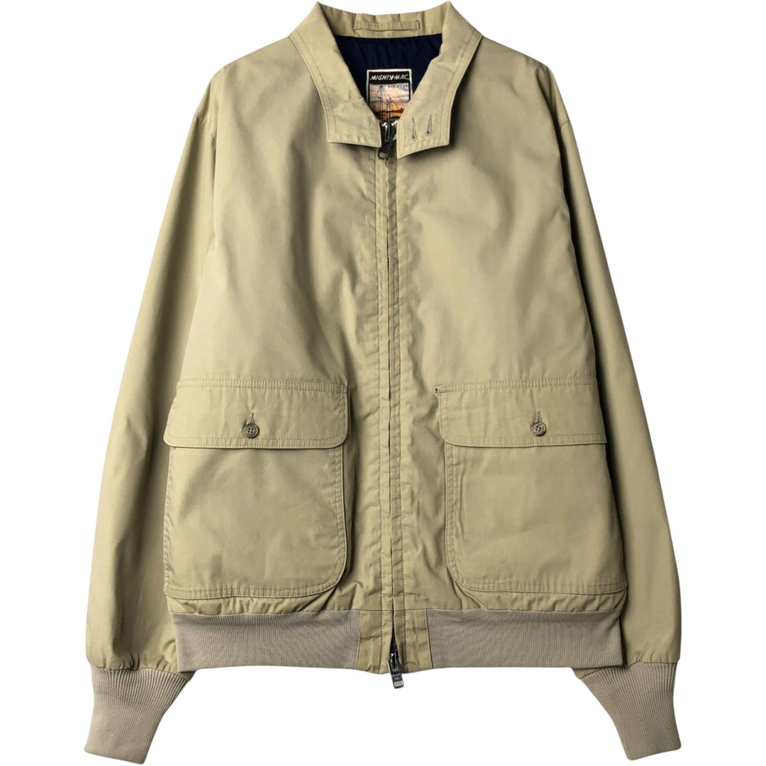1970'S Mighty-Mac Harrington Jacket Swing Top, Made in USA, Men's Size L unclear Beige type Vintage Second Hand