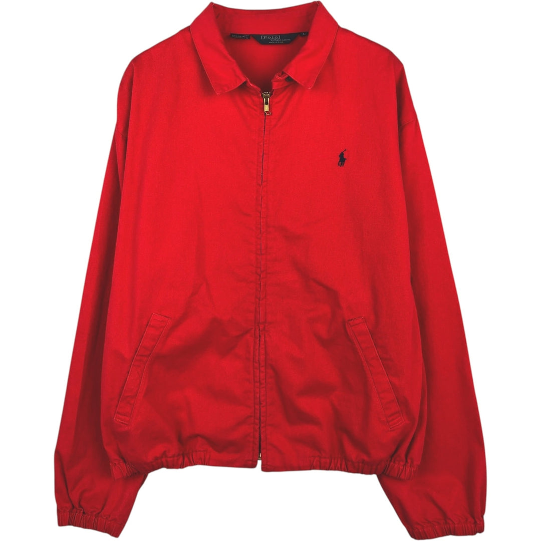 90'S Ralph Lauren POLO by Ralph Lauren Swing Top Sports Jacket Made in USA Men's L size cotton red type Vintage Second Hand
