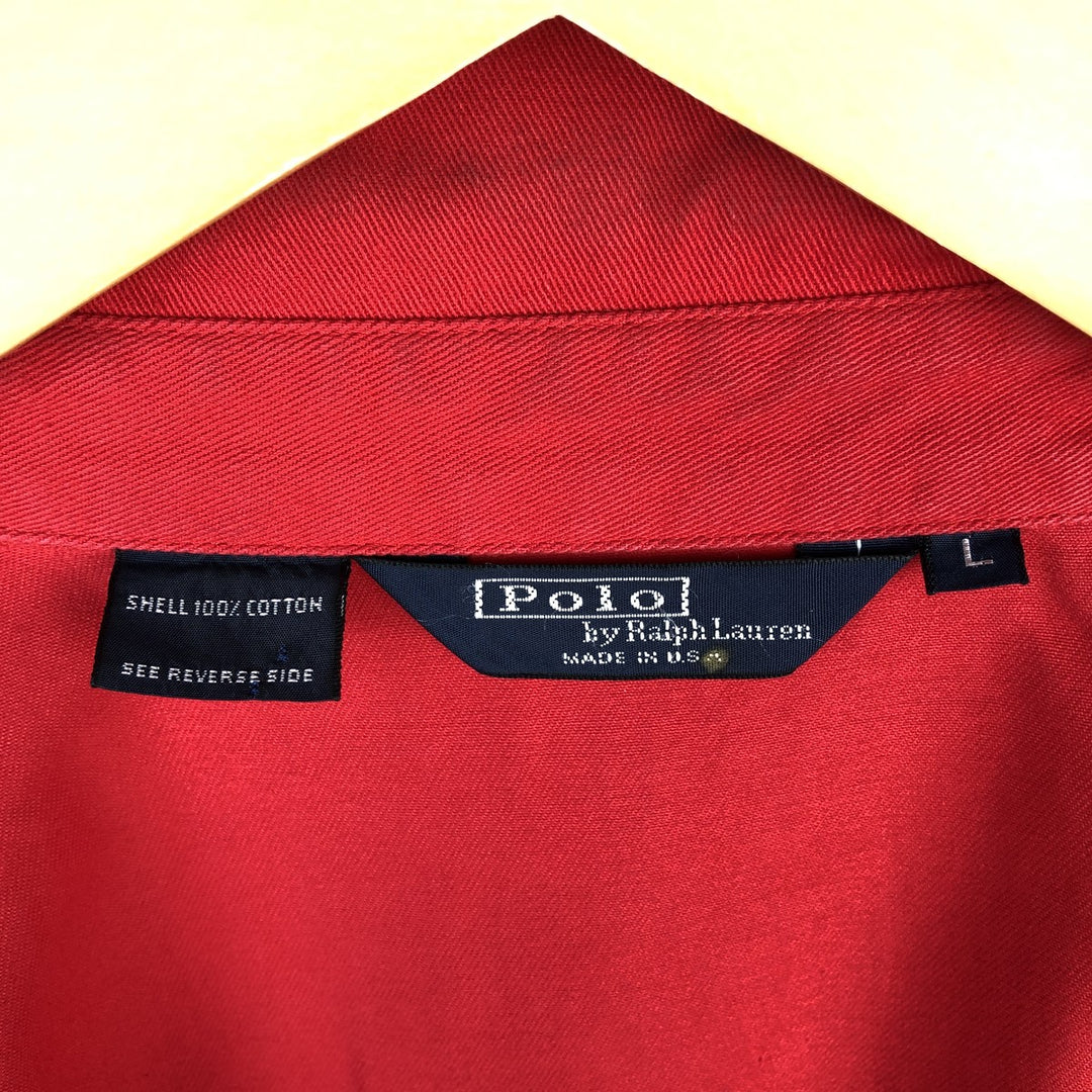 90'S Ralph Lauren POLO by Ralph Lauren Swing Top Sports Jacket Made in USA Men's L size cotton red type Vintage Second Hand