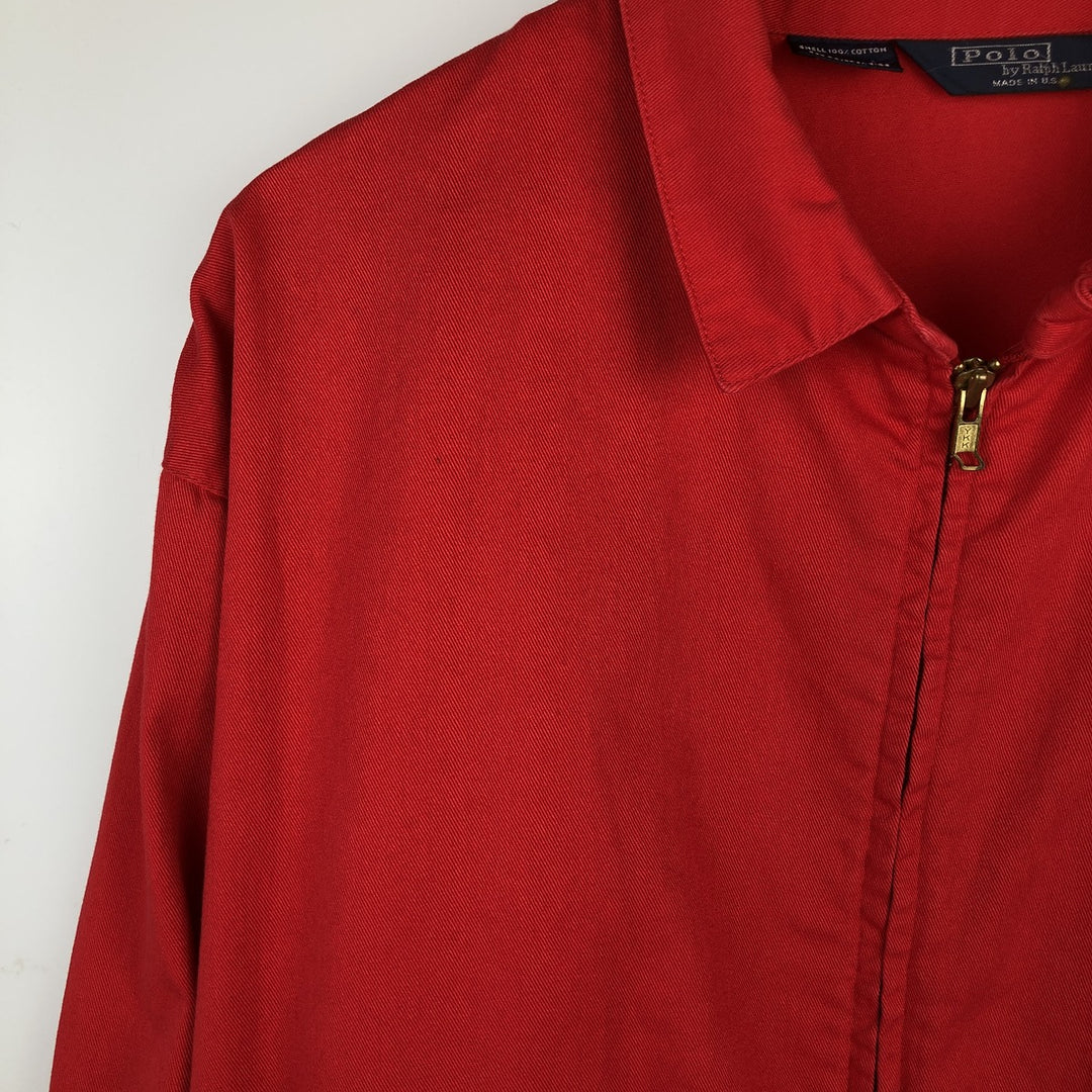 90'S Ralph Lauren POLO by Ralph Lauren Swing Top Sports Jacket Made in USA Men's L size cotton red type Vintage Second Hand