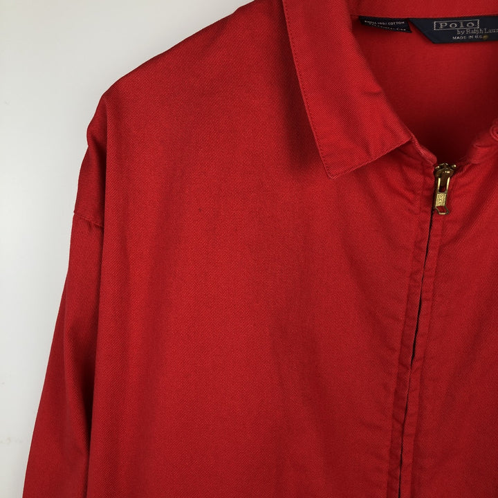 90'S Ralph Lauren POLO by Ralph Lauren Swing Top Sports Jacket Made in USA Men's L size cotton red type Vintage Second Hand