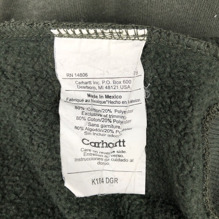 Carhartt Sweat Pullover Hoodie Men's Size L cotton green type Vintage Second Hand