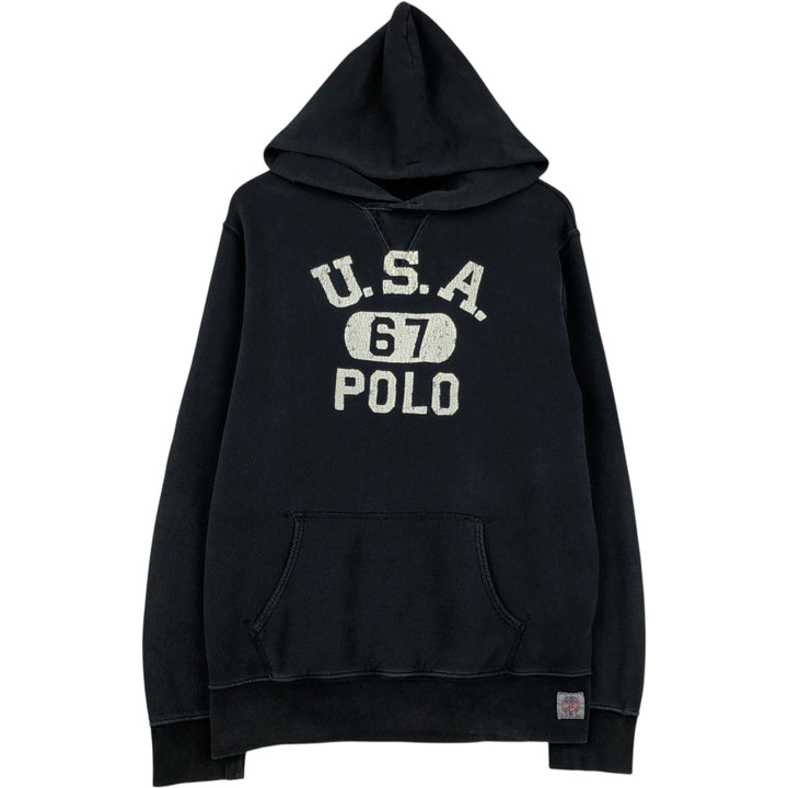 Ralph Lauren POLO RALPH LAUREN sweatshirt pullover hoodie, men's size L cotton black type Vintage Second Hand