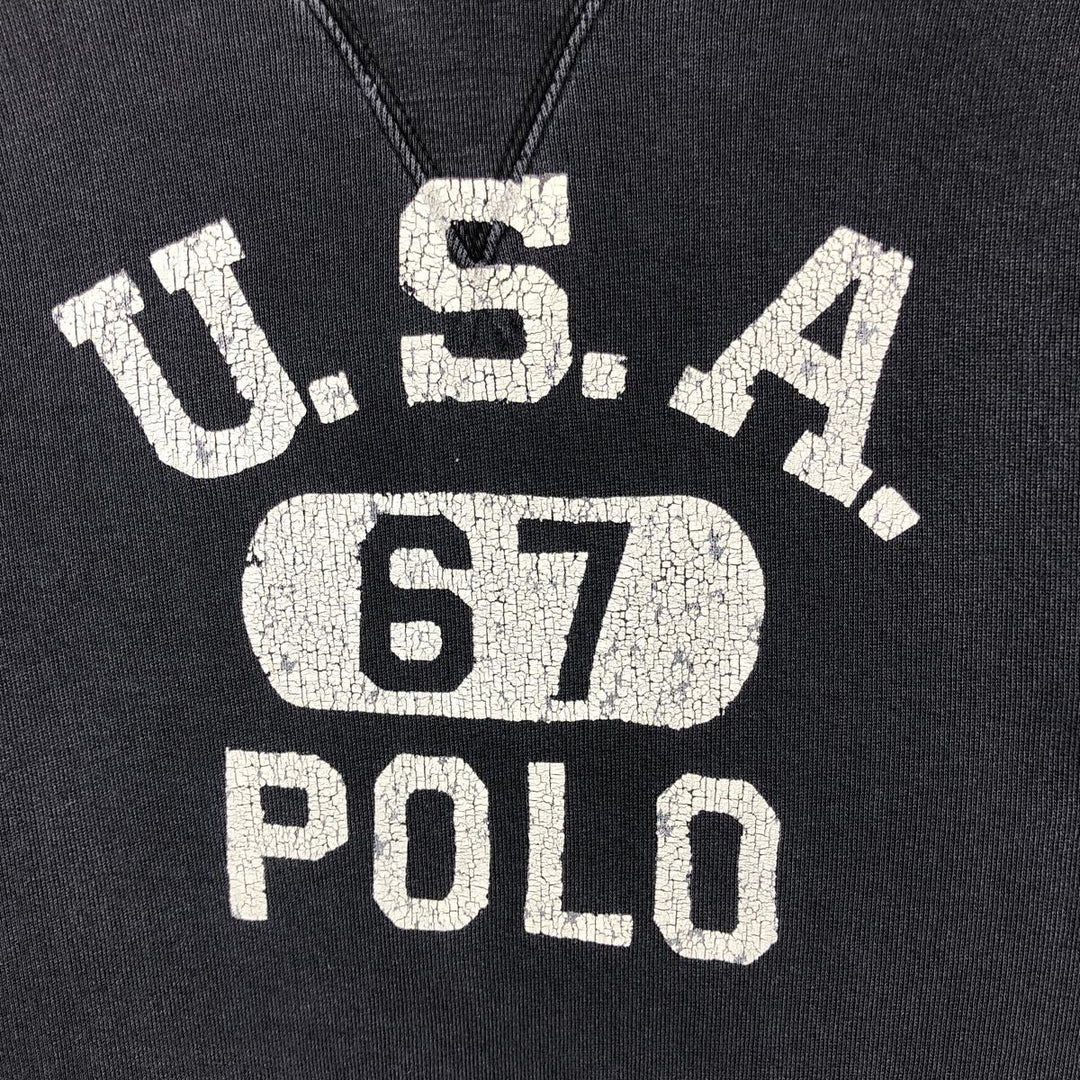 Ralph Lauren POLO RALPH LAUREN sweatshirt pullover hoodie, men's size L cotton black type Vintage Second Hand